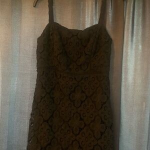 Hollister black lace dress lining  spaghetti straps sexy classy midi cut out